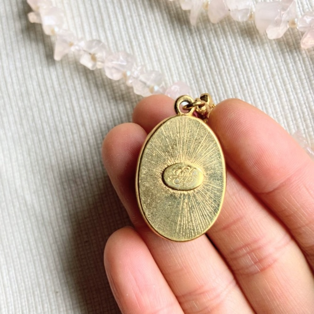 Vintage Kirks Folly Fairy Godmother Aurora Borealis Pink Quartz Crystal Necklace - Picture 9 of 11